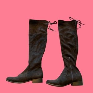 Knee high suede boot